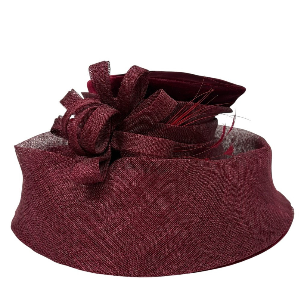 Peter Bettley New! Red straw fascinator dress hat